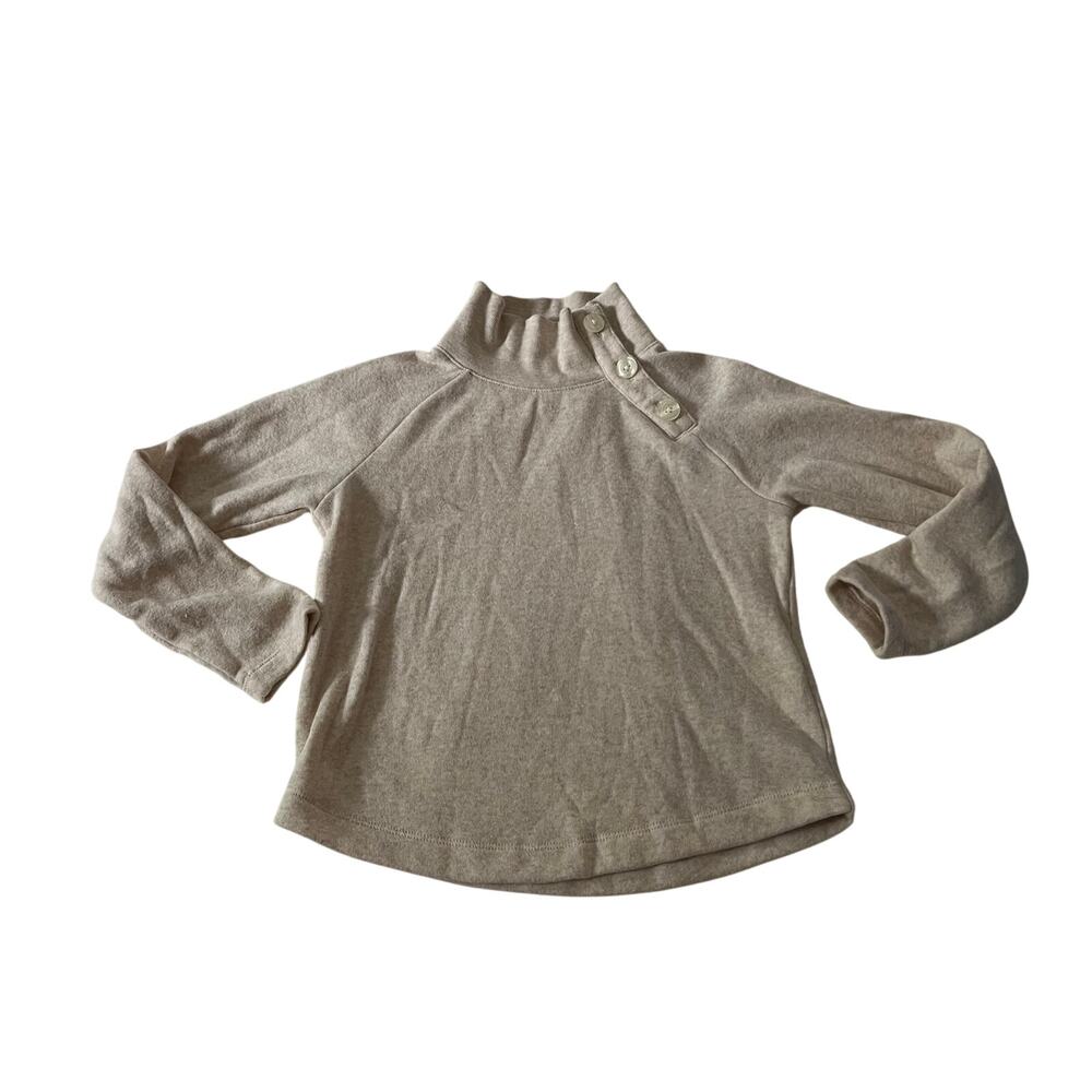 Crew Cuts Beige Button Detail Mock Neck Sweater Sz S